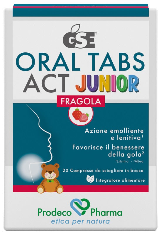 Gse Oral Tabs Act Junior Fragola 20 Compresse Orosolubili Con Edulcorante Senza Glutine