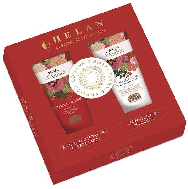 Collana D'ambra Cofanetto Rosso D'ambra 1 Bagnodoccia 75 Ml + 1 Bianco D'ambra Crema Corpo 75 Ml - Lovesano
