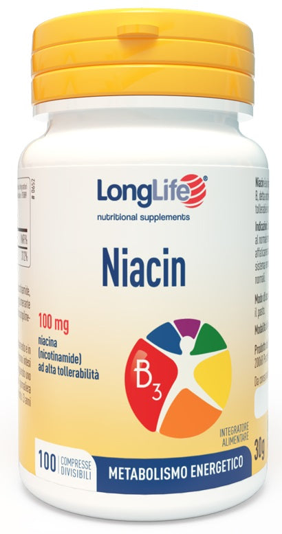 Longlife Niacin 100mg 100 Compresse Divisibili Senza Glutine