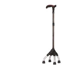 Bastone Da Passeggio Stabile Canna In Lega Marrone+base Acciaio+impugnatura Nero/bordeaux - Lovesano