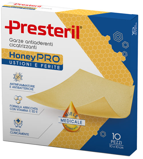 Garza Antiaderente Cicatrizzante Presteril Honeypro 10x10 Cm 10 Pezzi - Lovesano
