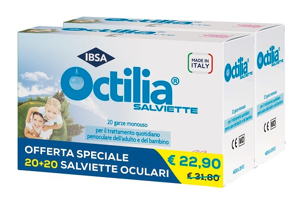 Salviette Perioculari Octilia Bipack 20+20 Garze Monouso - Lovesano