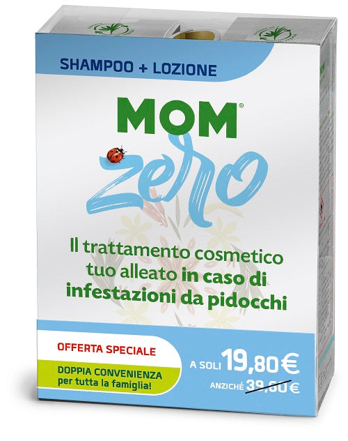 Mom Zero Bipack Kit Prevenzione Composto Da Flacone Shampoo 200 Ml + Flacone Lozione Spray 100 Ml - Lovesano