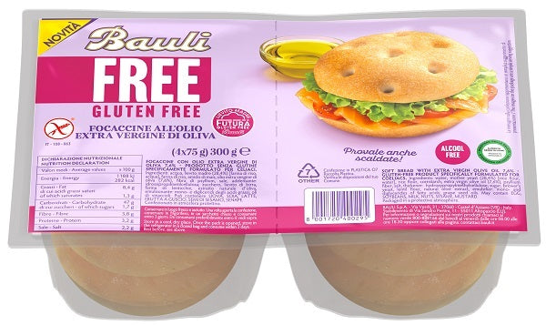 Bauli Free Focaccine Olio Extra Vergine Oliva 4 Pezzi Da 75 G - Lovesano