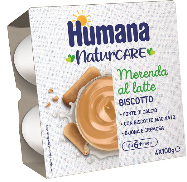 Humana Merenda Latte Biscotto 4 Pezzi Da 100 G - Lovesano