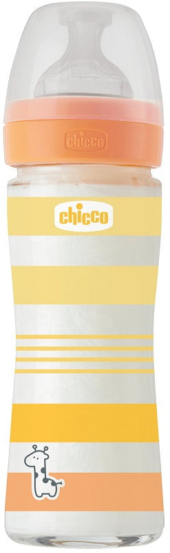 Chicco Biberon Wb Vetro Arancione Da 240 Ml Le Silicone - Lovesano