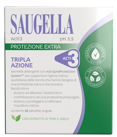 Saugella Acti3 Salviettine 10 Pezzi - Lovesano