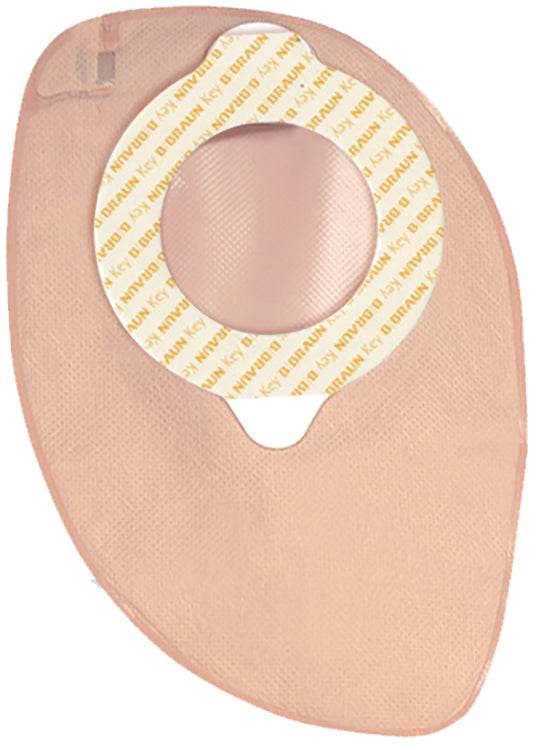 Sacca Colostomia A Due Pezzi Aggancio Adesivo Con Gui Di Sicurezza Fondo Chiuso Diametro 50mm Capacita' 240ml Colore Beige 30 Pezzi Flexima Key - Lovesano