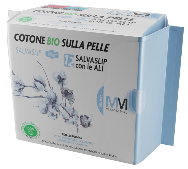 Munus Medical Proteggi Slip Con Ali Cotone Bio Sulla Pelle 12 Pezzi - Lovesano
