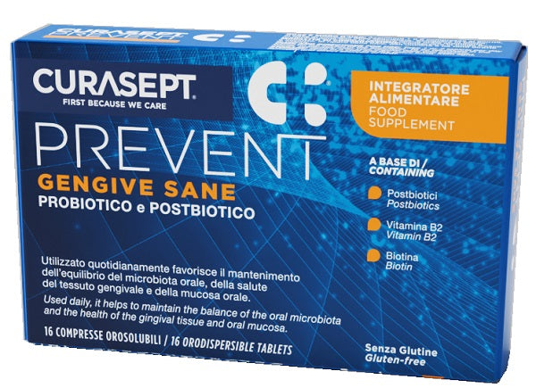 Curasept Prevent Gengive Sane 16 Compresse Orosolubili - Lovesano