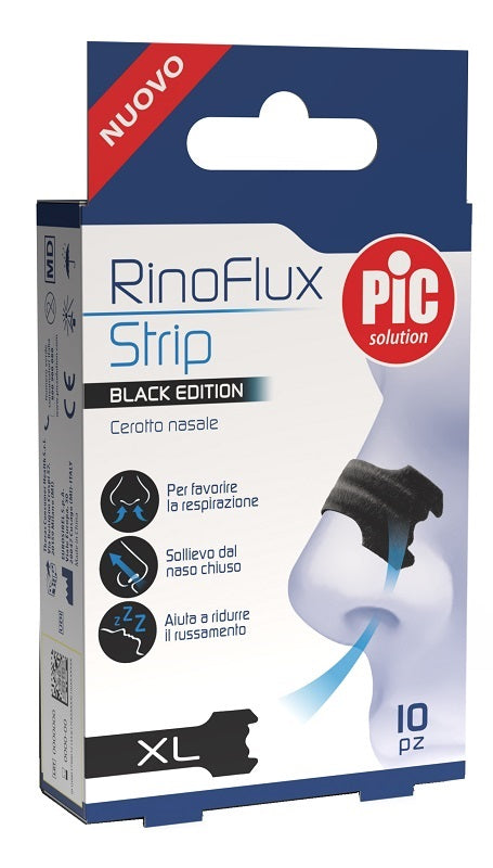 Pic Solution Rinoflux Black Edition Cerotto Nasale Xl 10 Pezzi