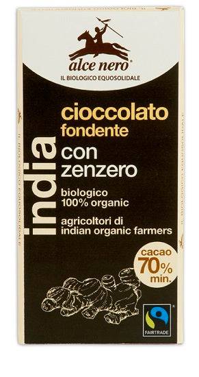 ALCE NERO Tavoletta Cioccolato Fond.C/Zenzero Bio - Lovesano