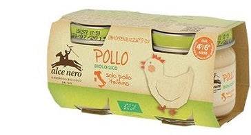 ALCE NERO Omo Pollo Bio 2x80g - Lovesano