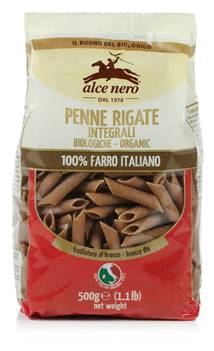 ALCE NERO Pasta Penne Farro Integr.500g - Lovesano