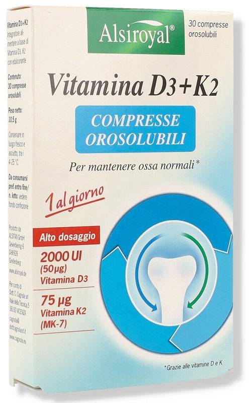 ALSIROYAL VITAMINA D3+K2 30CPR - Lovesano