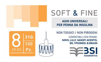 SOFT&FINE Ago Insulina 31g 8mm100pz - Lovesano