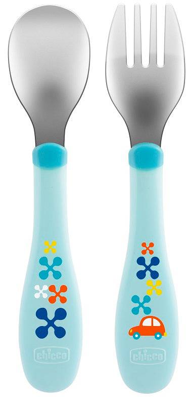 CH POSATE INOX 18M+ AZZURRO/VE - Lovesano