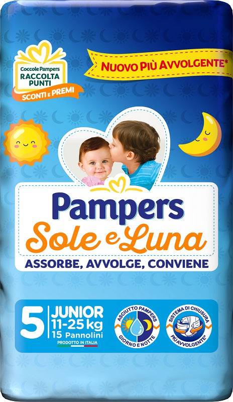 PAMPERS SOLE&LUNA JUNIOR 15PZ - Lovesano