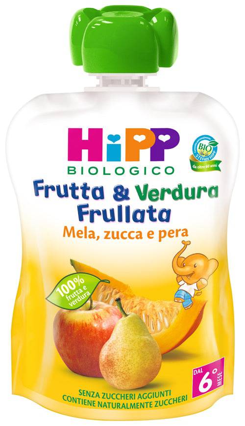 HIPP BIO Frutta & Verdura Mela Pera Zucca 90g - Lovesano