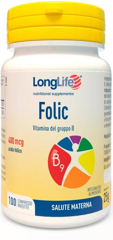 LONGLIFE FOLIC 400MCG 100CPR - Lovesano