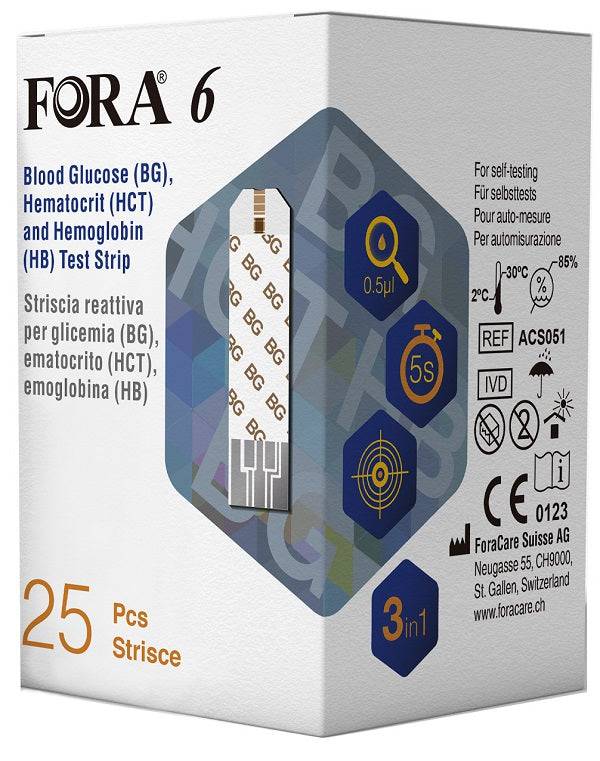 FORA 6 STRISCE GLICEM 3IN1 25P - Lovesano