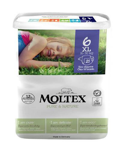 MOLTEX PURE & NATURE Pannolini 6 XL 16-30Kg 21pz - Lovesano