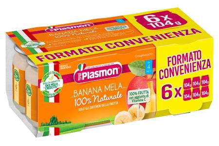 PLASMON Omog.Banana/Mela 6x104g - Lovesano