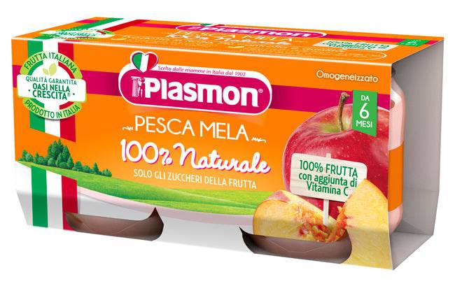 PLASMON Omog.Pesca/Mela 2x104g - Lovesano