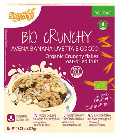 EASY TO GO Crunchy Avena Banana Uvetta Cocco 375g - Lovesano