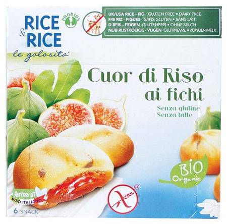 RICE & RICE Biscotti Cuor Riso Fichi 6x33g - Lovesano