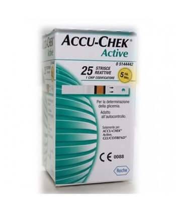 ACCU CHEK ACTIVE STRIPS 25PZ - Lovesano