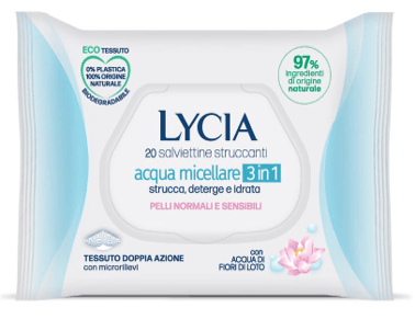 LYCIA Salviette Struccanti Acqua Micell.20pz - Lovesano