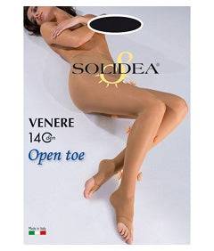VENERE 140 Collant Open Toe 2 M Nero - Lovesano