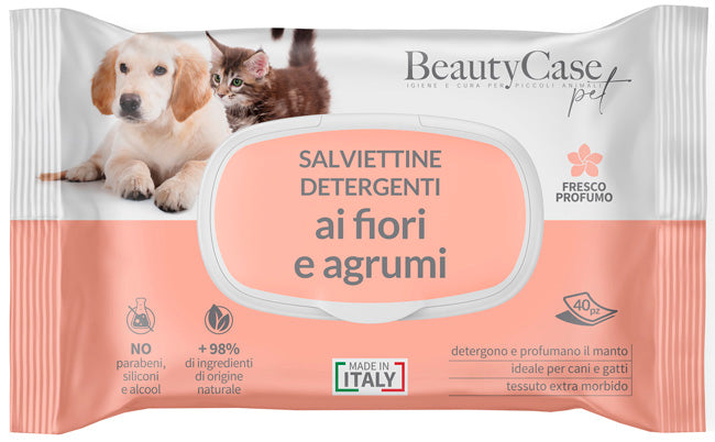 Beautycase Pet Salviettine Detergenti Ai Fiori E Agrumi Flow Pack 40 Pezzi