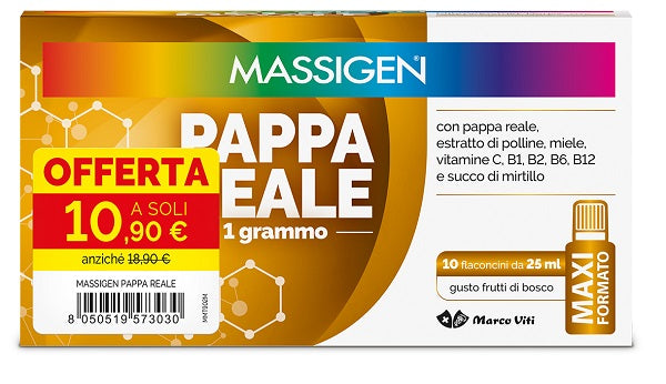 Massigen Pappa Reale 10 Flaconcini Da 25 Ml 10,90 E