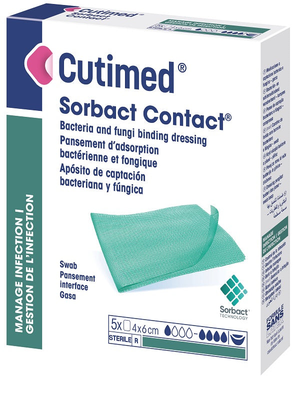 Medicazione Idrofobica Cutimed Sorbact Contact 4x6 Cm 5 Pezzi - Lovesano 