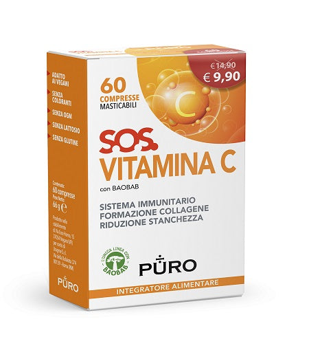 PURO SOS Vitamina C 60Cpr mast. - Lovesano 