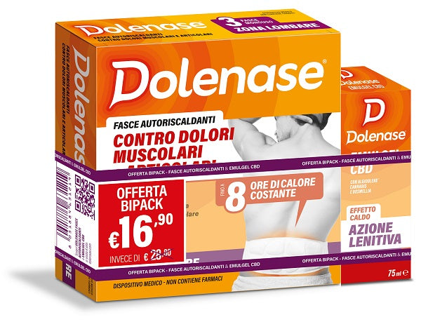 Dolenase Fasce Autoriscaldanti 3 Pezzi + Emulgel Cbd 75 Ml - Lovesano 