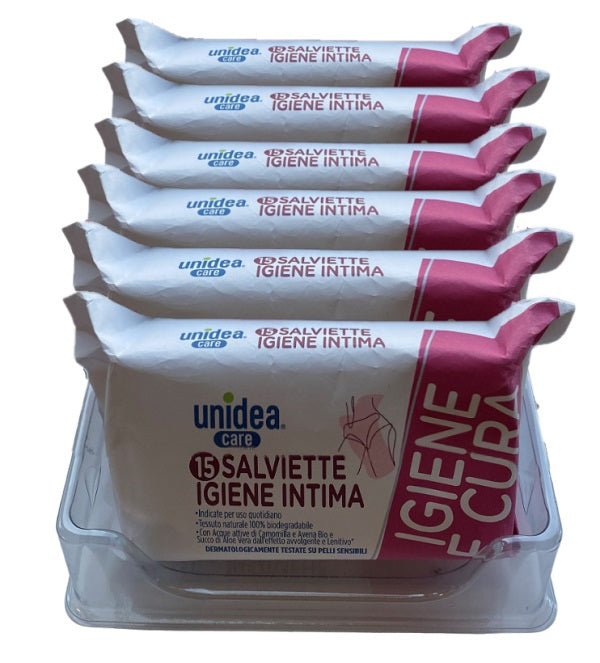 Unidea Salviettine Intime Box 6 Confezioni Da 15 Pezzi - Lovesano 