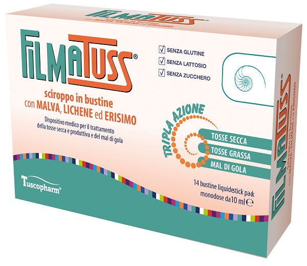 Filmatuss Sciroppo 14 Bustine Liquid Stick Pack Da 10 Ml - Lovesano 