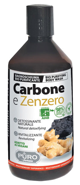 Puro Bio Bagnoschiuma Carbone E Zenzero 500 Ml - Lovesano 