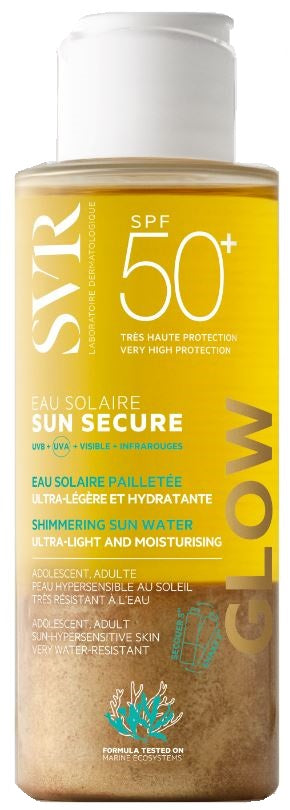 Sun Secure Eau Solaire Glow Spf50+ Acqua Solare Brillantini Ultra Leggera E Idratante 100 Ml - Lovesano 