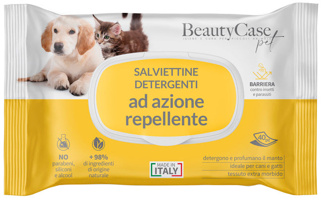 Beautycase Pet Salviettine Detergenti Ad Azione Repellente Flow Pack 40 Pezzi