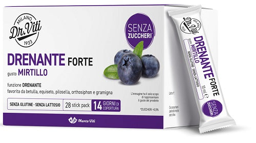 Dr Viti Drenante Forte Mirtillo 28 Stick Pack Senza Zuccheri - Lovesano 