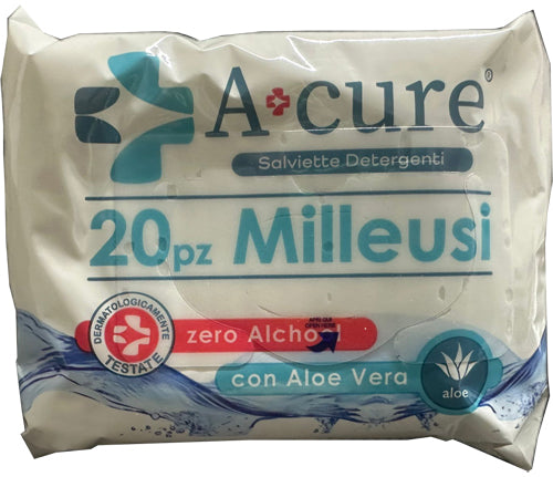 A+cure Milleusi Salviette Detergente Aloe 20 Pezzi - Lovesano 
