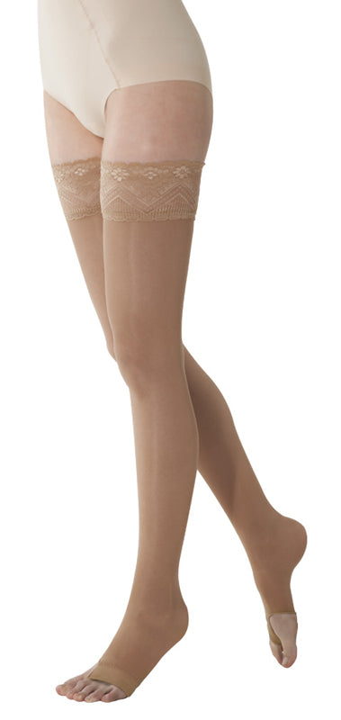 Marilyn 140 Punta Aperta Calza Autoreggente Camel 3-ml