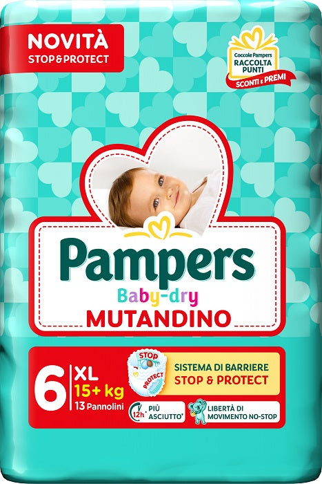 Pampers Baby Dry Pannolino Mutandina Extra Large Small Pack 13 Pezzi - Lovesano 