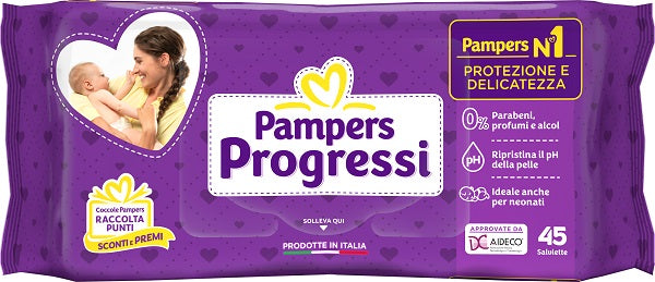 Pampers Progressi Salviettine 45 Pezzi