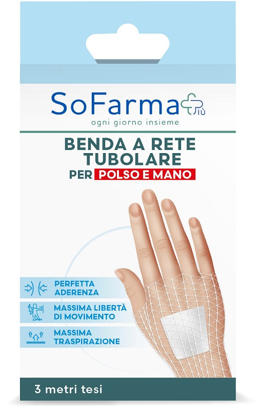 Benda A Rete Tubolare Sofarmapiu' Per Polso E Mano 3 Metri Tesi - Lovesano 
