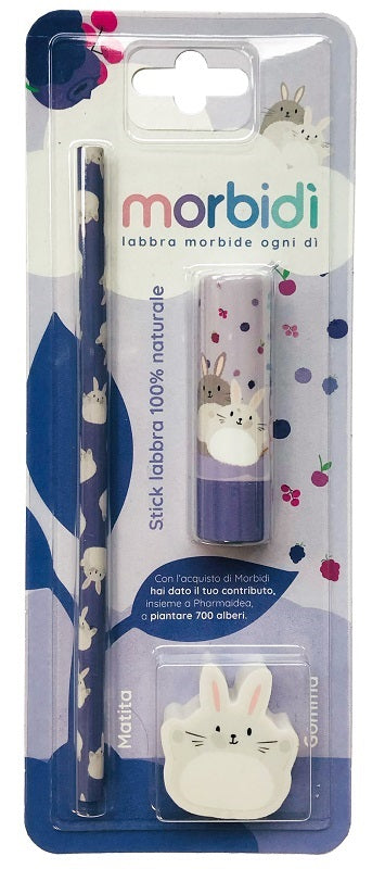 Morbidi' Kit Disegno Frutti Di Bosco Stick Labbra + Matita + Gomma Da Cancellare - Lovesano 